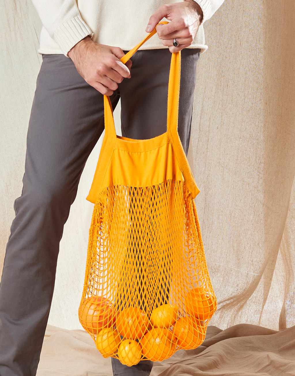 Siatkowa torba na zakupy z bawełny organicznej 